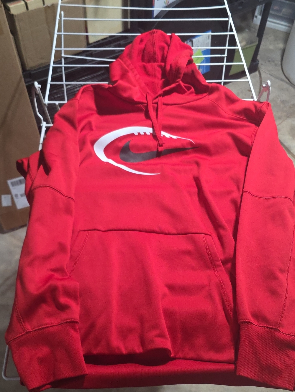 Mens Football Nike Dri Fit Hoodie Red XXL